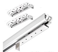 Heavy Duty Sliding Door Hardware Track Kit - Ceiling & Wall Mounted Barn Door System for Single/Double DoorsAluminum Box Rail Solution Easy Installation