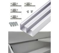 Heavy Duty Sliding Door Hardware Track Kit for Exterior Barn Doors, Bypass Double Track System for Two Doors