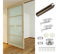 Heavy Duty Sliding Door Track System TopMount Barn Door Hardware Kit Quiet Glide Rail Set for Easy Installation 14ft LengthIdeal for Home Renovation and Modern Spaces