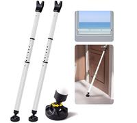 Heavy Duty Sliding Patio Door Security Bar, Adjustable 58-120cm Window Stopper Jammer for Home & Travel, Door Lock Stick Bar with Anti-Slip 360° Base Fits All Floors, Hotel/Apartment Safety Device