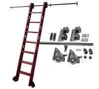 Heavy Duty Sliding Rail Hardware Kit for Rolling Library Ladder, Sliding Ladder Rail Kit 3.3ft to 24ft + Floor Roller Wheels with fre