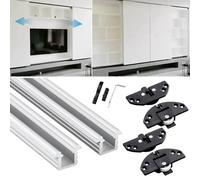 Heavy Duty Sliding Track and Roller Kit for Cabinet and Closet Doors, Quiet Operation, Easy Installation