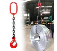 Heavy Duty Sling Chain for Lifting 3-11 Ton, 1m Single Leg Steel Lift Chain with Self-Locking Hook, Ideal for Construction, Machinery, and Heavy Cargo Towing