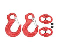 Heavy Duty Slip Hook & Eye Sling 1.12T Capacity | 35CrMo Steel Crane Hook with Secure Lock | Hammer Lock Chain Connector for Lifting/Transportation/Construction | 2 Sets