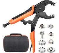 Heavy Duty Snap Fastener Kit, Adjustable Snap Fastener Plier with 40 Sets Metal Snaps, Snap Buttons Setter Canvas Snap Install Tool Sewing Press Tool for Replacing Boat Cover, Tarps, Leather