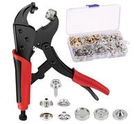 Heavy Duty Snap Fastener Tool Adjustable Snap Button Plier with 3 Dies and 40 Sets 15mm Buttons for Boat Cover, Replacing Metal Snaps, Canvas, Sewing, Tarps,DIY Crafts