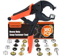 Heavy Duty Snap Fastener Tool Adjustable Vice Grip Snap Setter Tool Includes 40 Sets 15mm Snaps for Boat Cover, Replacing Metal Snaps, Repairing Boat Covers, Canvas, Sewing, Tarps (Orange1)