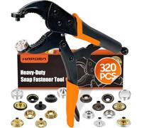 Heavy Duty Snap Fastener Tool Adjustable Vice Grip Snap Setter Tool Includes 40 Sets 15mm Snaps for Boat Cover, Replacing Metal Snaps, Repairing Boat Covers, Canvas, Sewing, Tarps