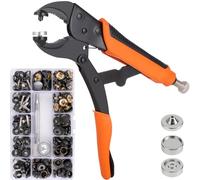 Heavy Duty Snap Fastener Tool Kit, Snap Pliers for Metal Snaps, Replacing Metal Snaps Installation Set, Snap Pliers Kit for Leather, Boat Canvas, Carpet, Tarp, Covers and Furniture