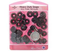 Heavy Duty Snaps 15mm x 12 Sets Poppers Fasteners Press Studs Oxy Black
