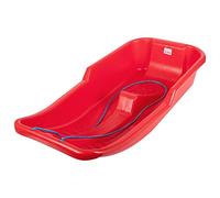 Heavy Duty Snow Sledge - For Adults, Winter Toboggan Sleigh Sled With Rope | Plastic Ski Board, Pull Strap - Skateboard for Outdoor Snow, Skiing Board, Speeder, High-Performance (RED SLEDGE)