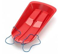 Heavy Duty Snow Sledge for Kids & Adults - Red Winter Toboggan Sleigh with Pull Rope, Plastic Ski Board for Outdoor Snow Fun, Sliding, Skiing & High-Performance Winter Sports
