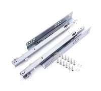 Heavy Duty Soft Close Drawer Slides - 250mm/10in Roller Bearing Runners for Under Desk & Shelf - Hidden Slide Guide Rail Supports 50kg Load Capacity