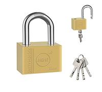 Heavy Duty Solid Brass Padlock, Security Lock Apartment Door Lock, Locker Padlock with Key, Increased Reinforcement, Square Reinforced Lock 30mm(Normal)