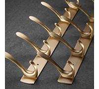 Heavy Duty Solid Brass Vintage Coat Rack - 9 Hooks Wall Mount Hanger for Entryway Bathroom & Bedroom - Durable Brushed Metal Towel Rack Stylish Storage Solution