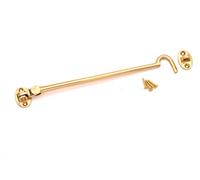 Heavy Duty Solid Polished Brass Silent Cabin Hook and Eye 3"/4"/6"/8"/10"/12" (10" - 250mm)
