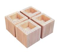 Heavy Duty Solid Wood Furniture Risers - 4 Pcs Bed & Sofa Elevators Supports Up to 500kg Ideal for Tables Nightstands Cabinets and More