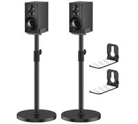 Heavy-Duty Speaker Stands Pair for Sony Speaker Stands SS-CS5/SS-CS5M2/SS-CS8/SA-Z9R with Soundbar Mounts, Adjustable Dual Side Fits for 5-11" Surround Sound Speakers WR Cable Management
