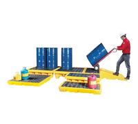 Heavy-Duty Spill Containment Pallet, Leak-Proof Polyethylene Platform with Drain Outlet, Ideal for Chemical Storage and Environmental Protection