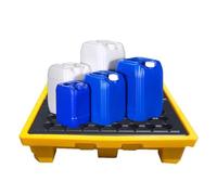 Heavy-Duty Spill Containment Pallet with Drain & Forklift Access - Waterproof Storage Solution for Garage & Basement Enhances Safety & Efficiency