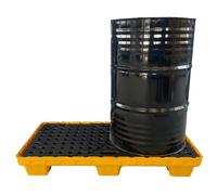 Heavy Duty Spill Containment Tray, Leakproof Polyethylene Platform with Top Grates for Industrial Use, Garage and Warehouse Modular Storage Solution, 13.39x13.39x2.56in
