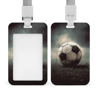 Heavy Duty Sport Soccer Badge Holder Waterproof Vertical Id Card Holder with Breakaway Lanyard Clear Window Name Tag Holders Gift for Nurse Doctor Teacher Office Women Men