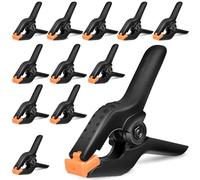 Heavy Duty Spring Clamps, 3.7 Inch Small Heavy Duty Clip with 1.6 Inch Jaw Opening, Non-Slip Handle, Strong Grip Clips for Woodworking, Photography, Crafting, and DIY Projects (12 pack)