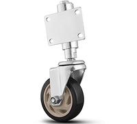 Heavy Duty Spring Loaded Gate Caster4" Swivel PU Wheels with Brake Universal Mount Plate 100KG Capacity Ideal for Gates and Heavy Equipment 1 Piece