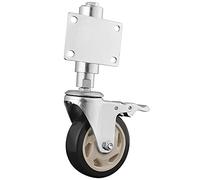 Heavy Duty Spring Loaded Gate Caster4Inch Swivel PU Wheels with Brake Universal Mount Plate 100KG Capacity for Gates & Doors1 Piece