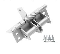 Heavy-Duty Spring Loaded Hinges - 4-Inch Automatic Door Closer Anti-Collision Buffer Invisible Design 90-Degree Right Angle for Doors - Silver Finish