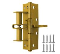 Heavy Duty Spring Loaded Hinges - Self Closing Door Hinges for Gates, Hotels, Dorms & Apartments - Gold Finish, Ideal for High Traffic Areas