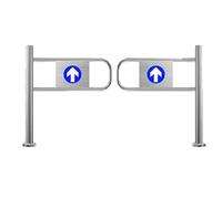 Heavy-Duty Spring-Loaded Stainless Steel Security Swing Gate - Automatic One-Way Entrance for Supermarkets, Libraries, Warehouses - Durable 80x97 cm Silver Safety Door