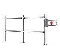 Heavy-Duty Spring-Loaded Swing Safety Gate for Supermarkets - One-Way Import/Export Access with Automatic Closing Mechanism - Pedestrian Entrance Door (Silver 200x100cm)