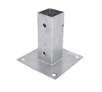 Heavy Duty Square Bolt Down Steel Fence Post Support Galvanised Foot Base 50mm x 50mm (2" x 2")