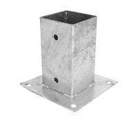 Heavy Duty Square Bolt Down Steel Fence Post Support Galvanised Foot Base 75mm x 75mm (3" x 3")