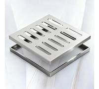 Heavy Duty Square Catch Basin Drain Grate with Frame - Outdoor Trench Drain Cover for Sewer Shower Kitchen Floor - 4 Pack 50x20cm/19.7x7.9inDriveway Channel Drainage Solution