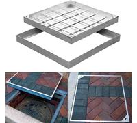 Heavy Duty Square Manhole Cover & Frame - Customizable 90x90cm (35.4"x35.4") for School, Hotel, Community, Park - Durable Recessed Septic Tank Lid & Invisible Inspection Cover