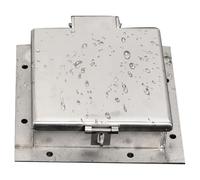 Heavy-Duty Square Manhole Cover with Lock, Stainless Steel Inspection Lid, Sewage Basin Frame, Recessed Design for Garden/Patio/Park Use (60cm/23.6in)