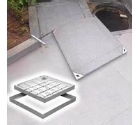 Heavy-Duty Square Manhole Covers & Frames - 34x34 in Embedded Metal Sewer Inspection Lid for Driveway, Yard, Pavement, Basement Tank & Septic Systems - & Weather-Resistant