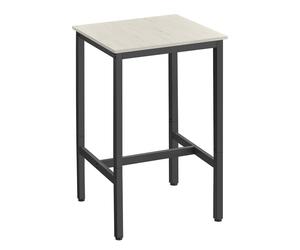 Heavy-Duty Square Tall Bar Table, Vintage White + Black / 60 x 60 x 92 cm