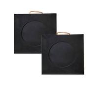 Heavy-Duty Stabilizing Trailer Jack Pad with Handle, Anti-Slip Crane Outrigger Pads, Stackable & Unbreakable RV Leveling Pads (Black, 2pcs, 23.6"x23.6"x2.4")