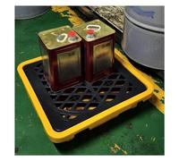 Heavy-Duty Stackable Spill Containment Pallet for Industrial Drums - Safe Sump Tray for Oil Leaks in Warehouse & Laboratory - Enhance Safety & Efficiency in Hazardous Mat,11 L/49x35x9.5 Cm-Yellow