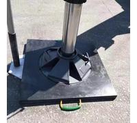 Heavy Duty Stackable Trailer Jack Pad with Textured Surface and Ergonomic Handle for Stabilizing Cranes and Wreckers