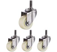 Heavy-Duty Stainless Steel 304 Transport Wheels with Brakes Nylon Caster Wheels 360° Swivel Furniture Casters with Screws M8/M10/M12 Set of 4