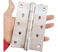 Heavy Duty Stainless Steel Ball Bearing Door Hinges, 5 Inch, for Interior & Exterior Doors, Square Corners, 2 Pack with Mounting Hardware