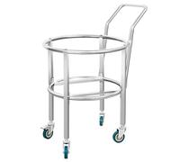 Heavy Duty Stainless Steel Barrel Dolly Cart with Swivel Casters - Multi-Size Drum Caddy Roller Base for Wine, Meal Buckets & Car Washing - Bucket Dolly for Easy Transport