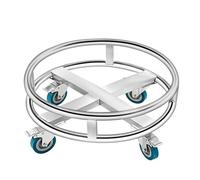 Heavy Duty Stainless Steel Barrel Dolly Cart with Swivel Casters - Multi Size Drum Caddy Roller Base for Wine, Meal Buckets & Car Washing - Barrel Frame