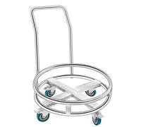 Heavy Duty Stainless Steel Barrel Dolly Cart with Swivel Casters, Versatile Drum Caddy for Wine, Meal Buckets, Car Washing, Multi-Size Roller Base Stand