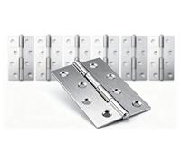 Heavy Duty Stainless Steel Butt Hinges 87x52mm - 10 Pack, Rustproof Brushed Steel, Silent Hinges for Shed/Gate/Cabinet/Interior & Exterior Door