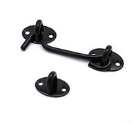 Heavy Duty Stainless Steel Cabin Hook and Eye Latch Lock for Secure Shed and Garden Gate Retention with Silent Holder for Agricultural Use (4 inch)